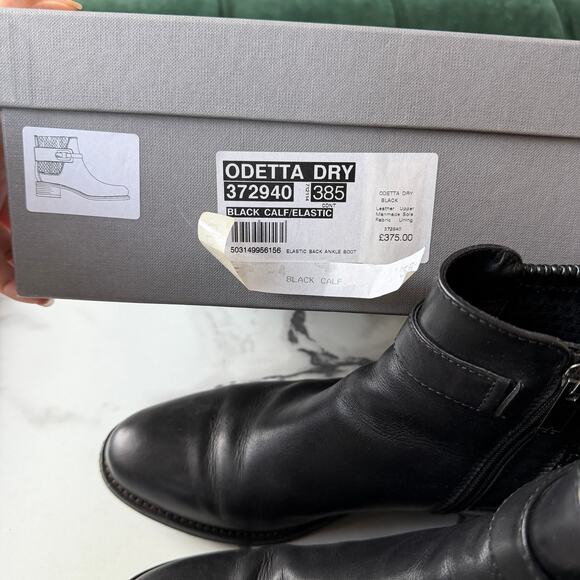 Aquatalia Odette Dry Black Calf Leather Ankle Boots Size 38.5 - Picture 10 of 10